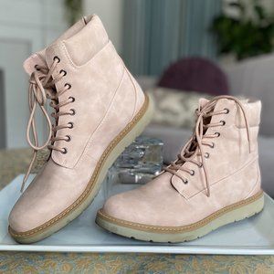 Cliffs x White Mountain Pink Lace Up Marissa Boots